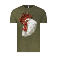 Vintage Olive Leghorn Rooster Head Vintage Tee - LillyAllenDesigns