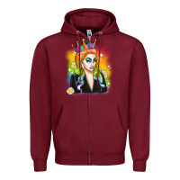 Burgundy drag queen Zipper Hoodie - Artiststas
