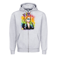 Heather Grey drag queen Zipper Hoodie - Artiststas