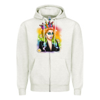 Oatmeal Heather drag queen Zipper Hoodie - Artiststas