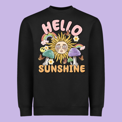 Hello Sunshine Heavyweight Sweatshirt Designed By Maliassmallbusiness