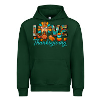 Forest Green Love Thanksgiving Gobble And Frappe Urban Hoodie - FaDigitalArtStudio