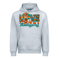 Heather Grey Love Thanksgiving Gobble And Frappe Urban Hoodie - FaDigitalArtStudio
