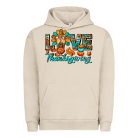 Pigment French Oak Love Thanksgiving Gobble And Frappe Urban Hoodie - FaDigitalArtStudio