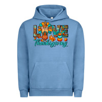 Pigment Pebble Blue Love Thanksgiving Gobble And Frappe Urban Hoodie - FaDigitalArtStudio