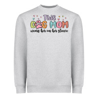 Heather Grey this dog mom wears her heart on her sleeve Heavyweight Sweatshirt - MaliasSmallBusiness