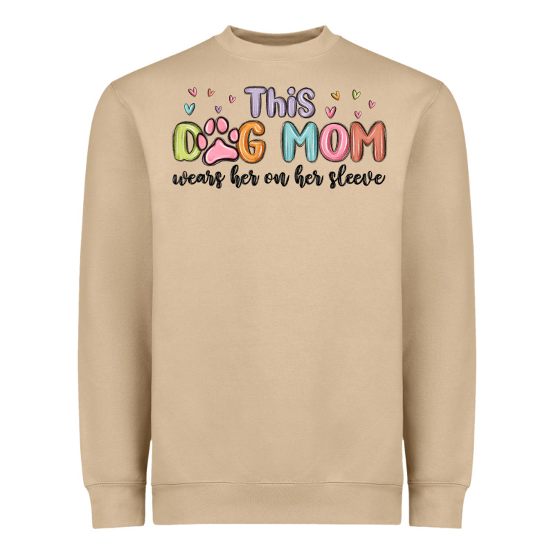This Dog Mom Wears Her Heart On Her Sleeve Heavyweight Sweatshirt by MaliasSmallBusiness | Teevron