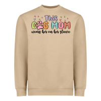 Mushroom this dog mom wears her heart on her sleeve Heavyweight Sweatshirt - MaliasSmallBusiness