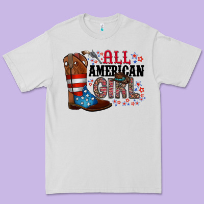 All American Girl Premium Tee Designed By Racoondesign