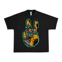 Black Aztec Sunflower Peace Sign Urban Heavy Tee - Jasminsmagicworld