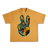 Peanut Butter Aztec Sunflower Peace Sign Urban Heavy Tee - Jasminsmagicworld