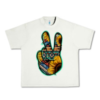 Pistachio Aztec Sunflower Peace Sign Urban Heavy Tee - Jasminsmagicworld