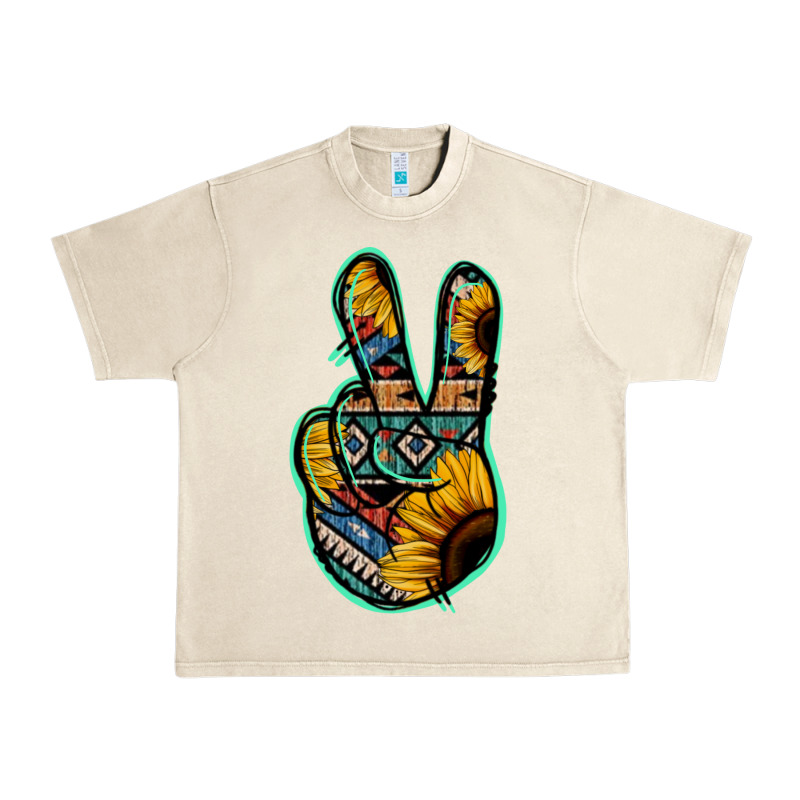 Aztec Sunflower Peace Sign Urban Heavy Tee by Jasminsmagicworld | Teevron