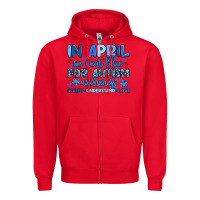 Red in april we wear blue for autism awareness Zipper Hoodie - Artiststas