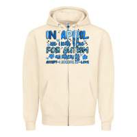 Sandshell in april we wear blue for autism awareness Zipper Hoodie - Artiststas
