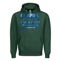 Sports Green in april we wear blue for autism awareness Zipper Hoodie - Artiststas