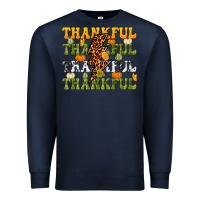 Navy Thankful Thankful Thankful Premium Sweatshirt - NancyCooperArtShop