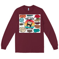 Burgundy ı keep all my dad jokes in a dad a base Long Sleeve Tee - MaliasSmallBusiness
