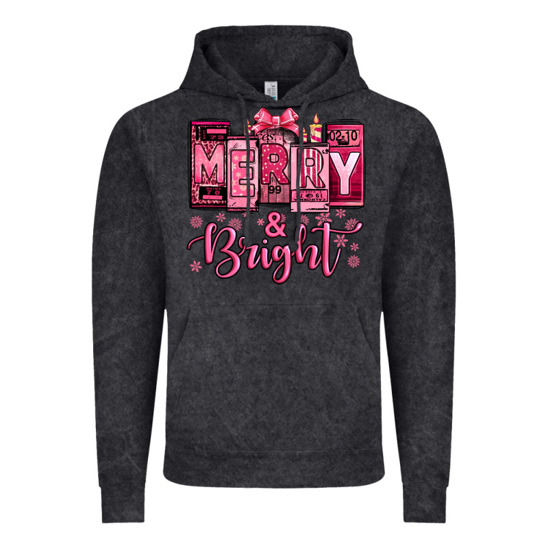 Merry And Bright Pink Christmas Vintage Hoodie by Jasminsmagicworld | Teevron