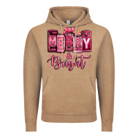 Vintage Coffee merry and bright pink Christmas Vintage Hoodie - Jasminsmagicworld