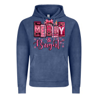 Vintage Denim merry and bright pink Christmas Vintage Hoodie - Jasminsmagicworld