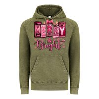 Vintage Olive merry and bright pink Christmas Vintage Hoodie - Jasminsmagicworld