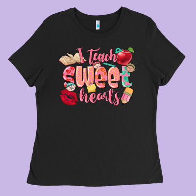 I Teach Sweet Hearts Valentine's Day Teacher Ladies Tee Designed By Fadigitalartstudio