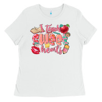 White i teach sweet hearts valentine's day teacher Ladies Tee - FaDigitalArtStudio