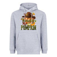 Heather Grey Howdy Pumpkin Heavyweight Hoodie - texasbilliewilder