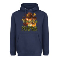 Navy Howdy Pumpkin Heavyweight Hoodie - texasbilliewilder