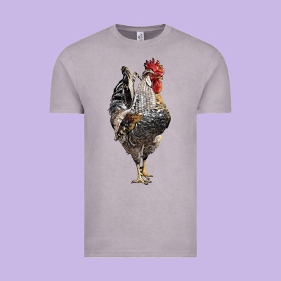 Cream Legbar Rooster Vintage Tee Designed By Lillyallendesigns