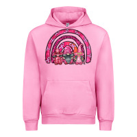 Fuchsia Pink breast cancer rainbow gnomes Urban Hoodie - FaDigitalArtStudio