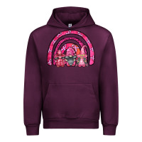 Mauve Wine breast cancer rainbow gnomes Urban Hoodie - FaDigitalArtStudio