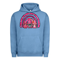Pigment Pebble Blue breast cancer rainbow gnomes Urban Hoodie - FaDigitalArtStudio