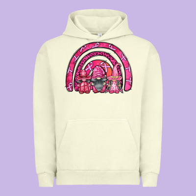 Breast Cancer Rainbow Gnomes Urban Hoodie Designed By Fadigitalartstudio