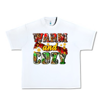 White warm and cozy with scarf Urban Heavy Tee - AdoDesignShop