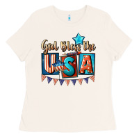 Bone God bless the USA 4th of july Ladies Tee - CowGirlArtShop
