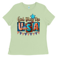 Matcha God bless the USA 4th of july Ladies Tee - CowGirlArtShop
