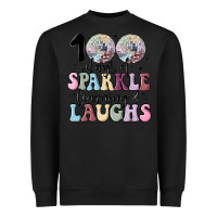 Black 100 days of sparkle learning and laugh faux sequin Heavyweight Sweatshirt - MaliasSmallBusiness