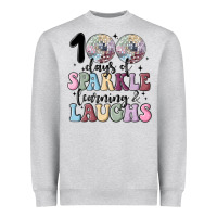 Heather Grey 100 days of sparkle learning and laugh faux sequin Heavyweight Sweatshirt - MaliasSmallBusiness