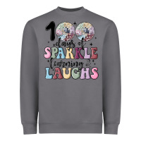Storm 100 days of sparkle learning and laugh faux sequin Heavyweight Sweatshirt - MaliasSmallBusiness