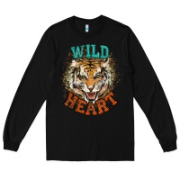 Black wild heart tiger college western Long Sleeve Tee - NancyCooperArtShop