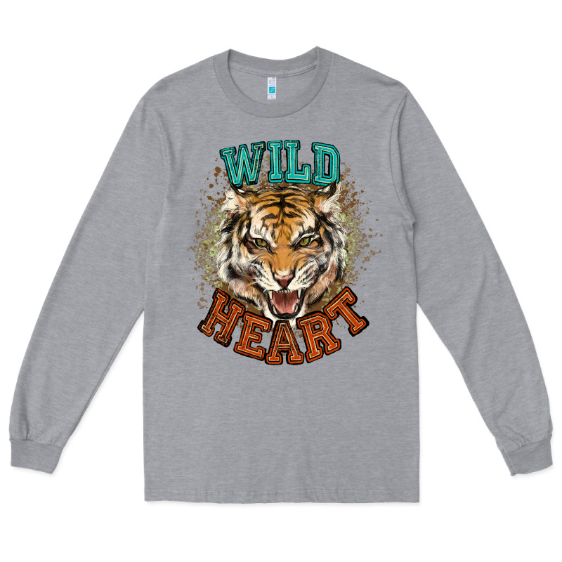 Wild Heart Tiger College Western Long Sleeve Tee by NancyCooperArtShop | Teevron
