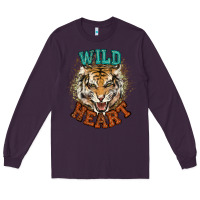 Plum wild heart tiger college western Long Sleeve Tee - NancyCooperArtShop