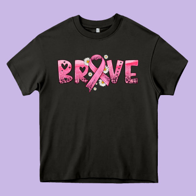Brave With Ribbon Heavy Core Tee Designed By Hra Design Shop