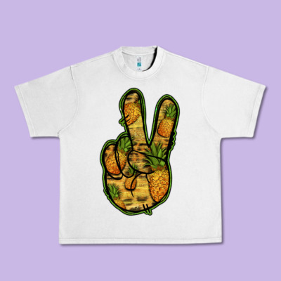 Pineapple Peace Sign Urban Heavy Tee Designed By Jasminsmagicworld