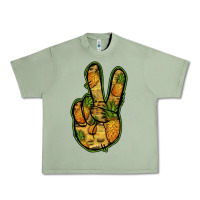 Oil Green Pineapple Peace Sign Urban Heavy Tee - Jasminsmagicworld