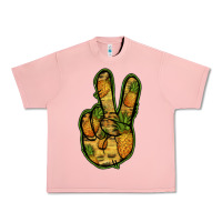 Salmon Pineapple Peace Sign Urban Heavy Tee - Jasminsmagicworld