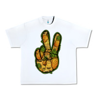 White Pineapple Peace Sign Urban Heavy Tee - Jasminsmagicworld