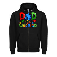 Black dad of a warrior Zipper Hoodie - Artiststas